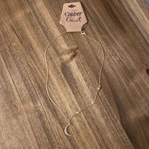 Copper Closet Gold Charm Moon & Stars Necklace